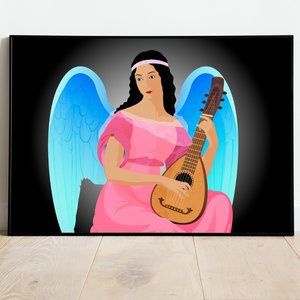 Angel playing the guitar